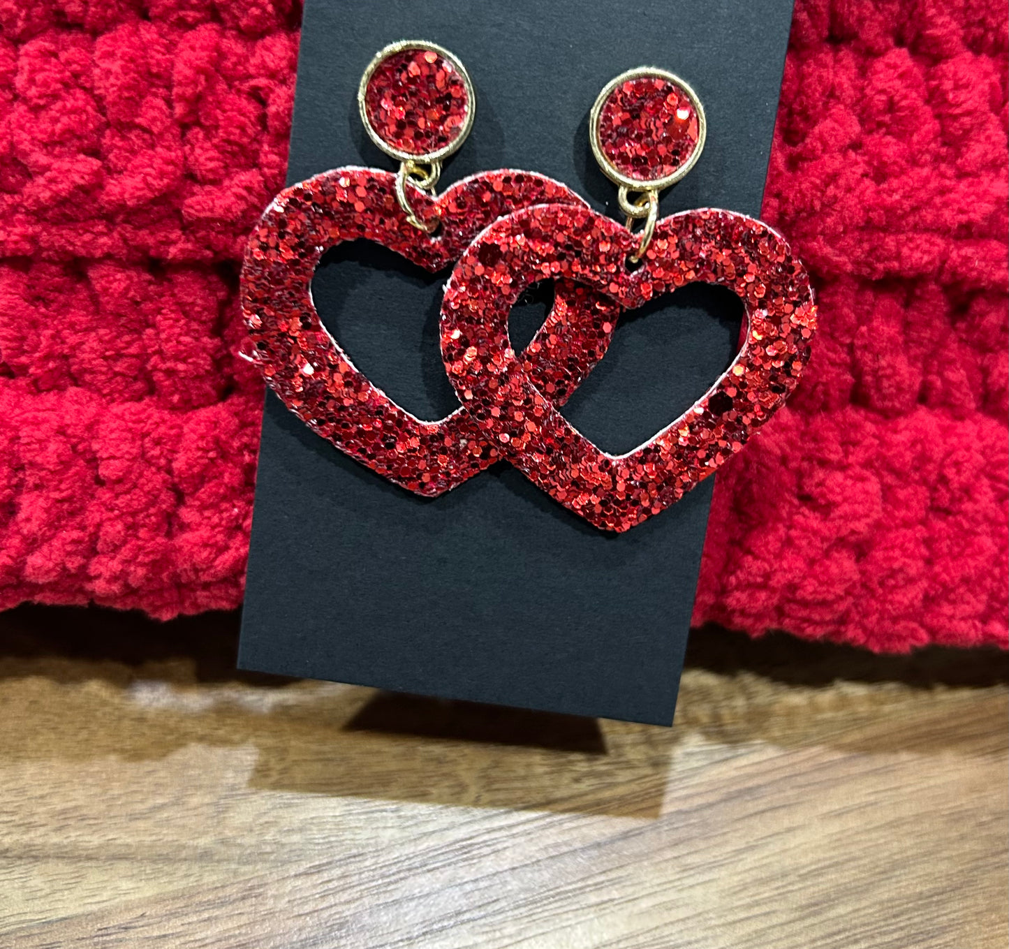 Glitter Heart Earrings