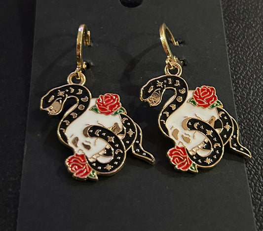 Roses with Snake Earrings