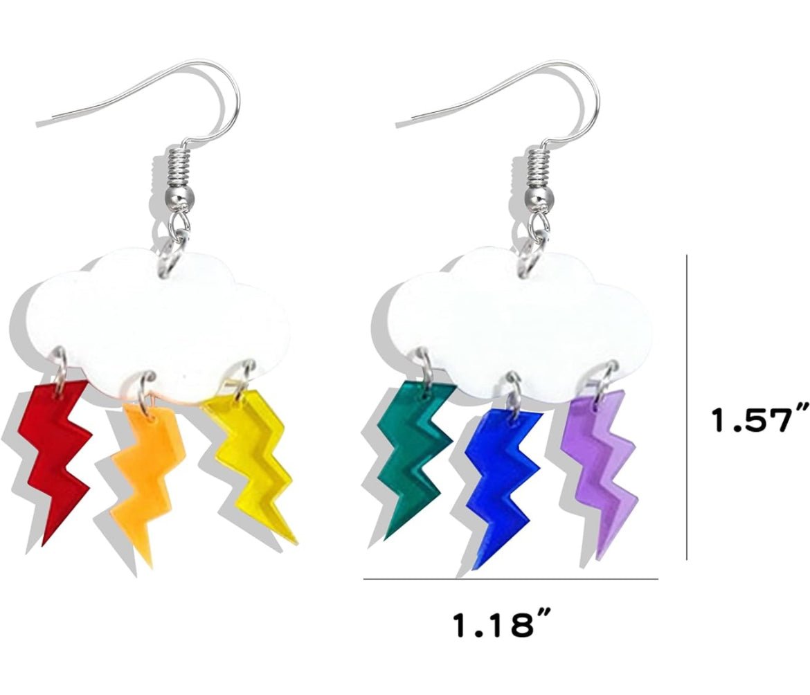 Cloud Rainbow Lightning Earrings