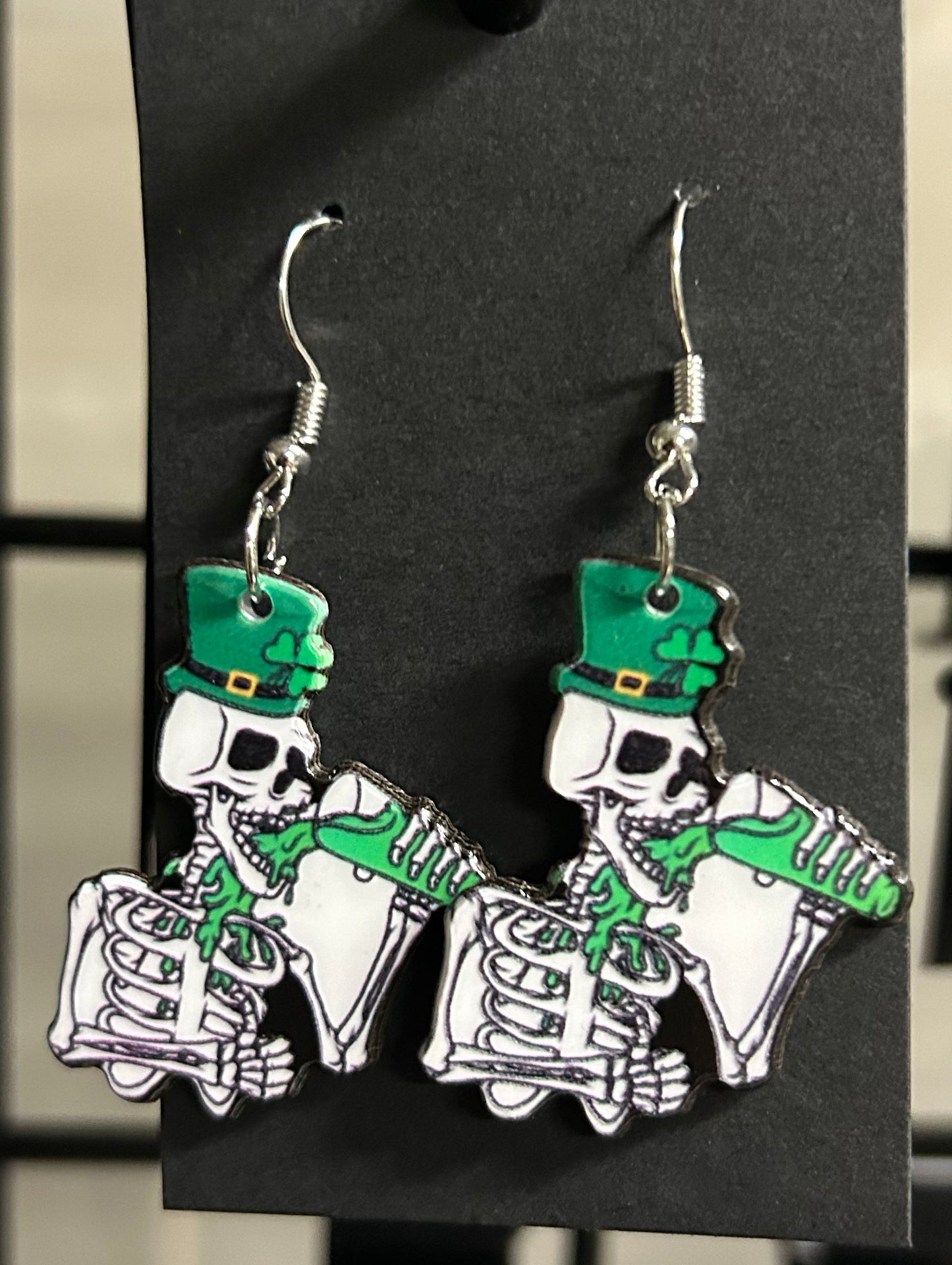 Skeleton Drinking Earrings