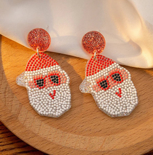 Dotted Santa Earrings