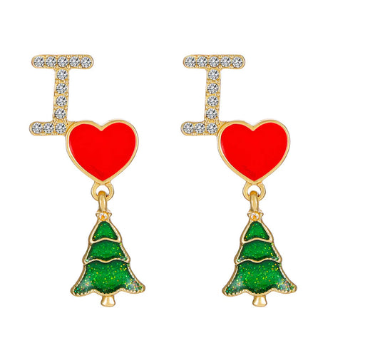 I Heart Christmas Earrings