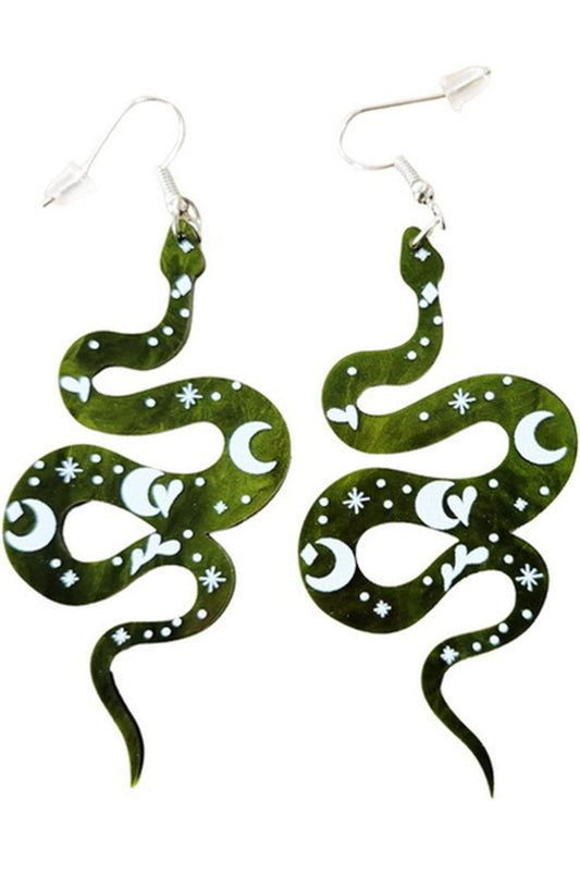 Green Snake Earrings
