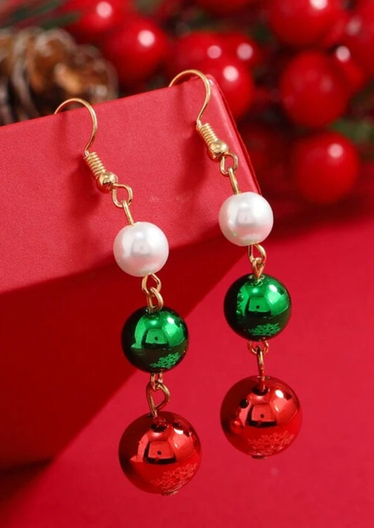 Christmas Ball Colors Dangle Earrings