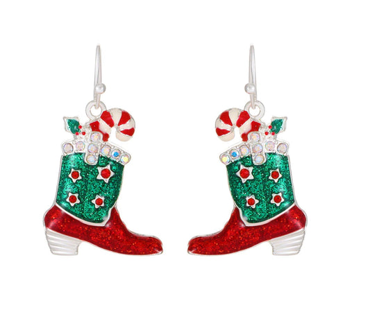 Holiday Cowboy Boot Earrings