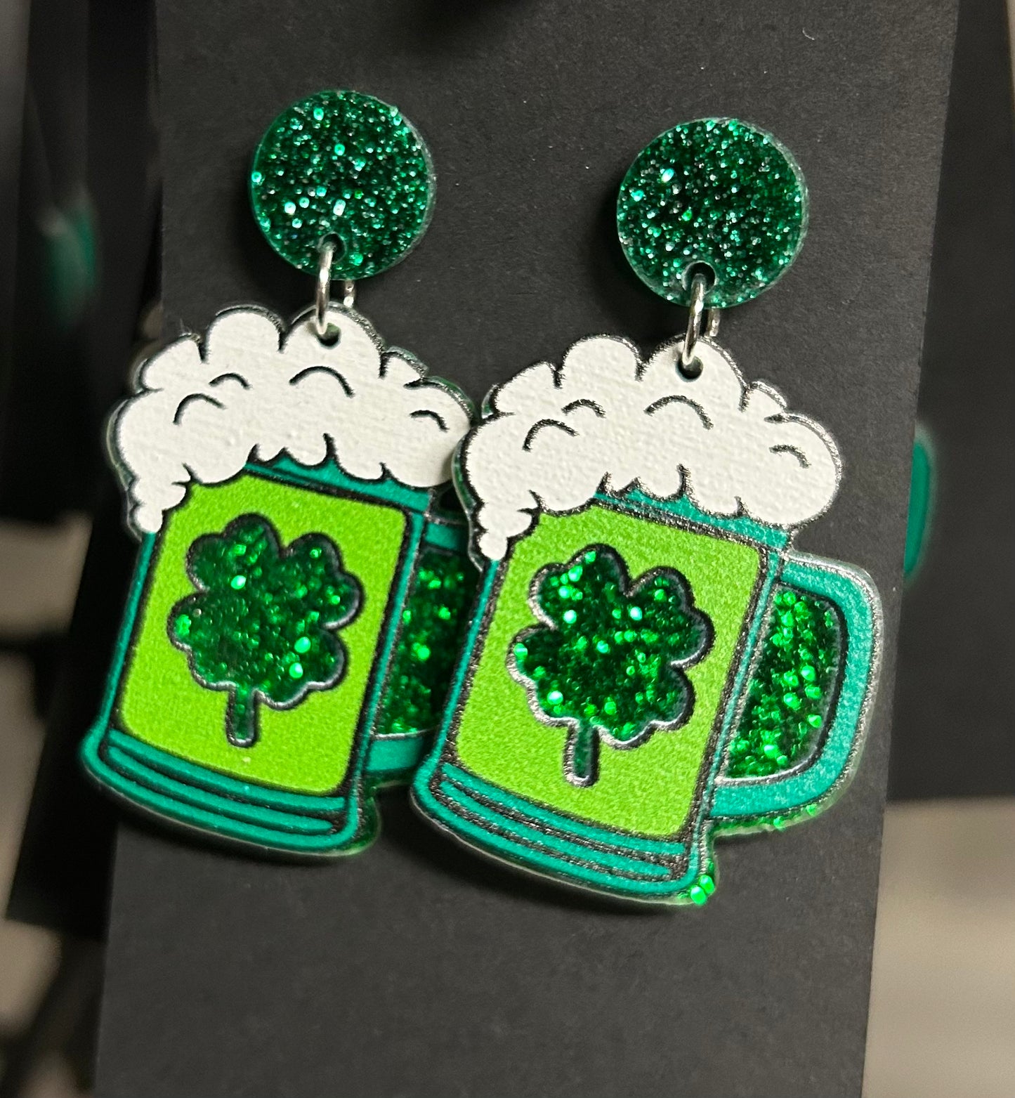 Shamrock Beer Earrings