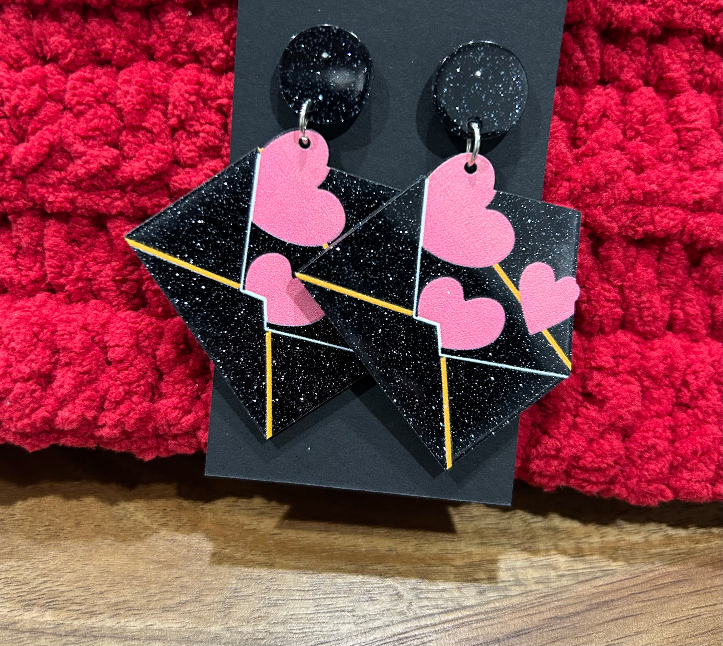 Black Envelope Earrings