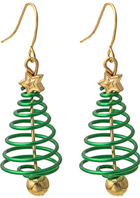 Spiral Christmas Tree Earrings
