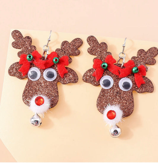 Rudolph with Bell Earrings
