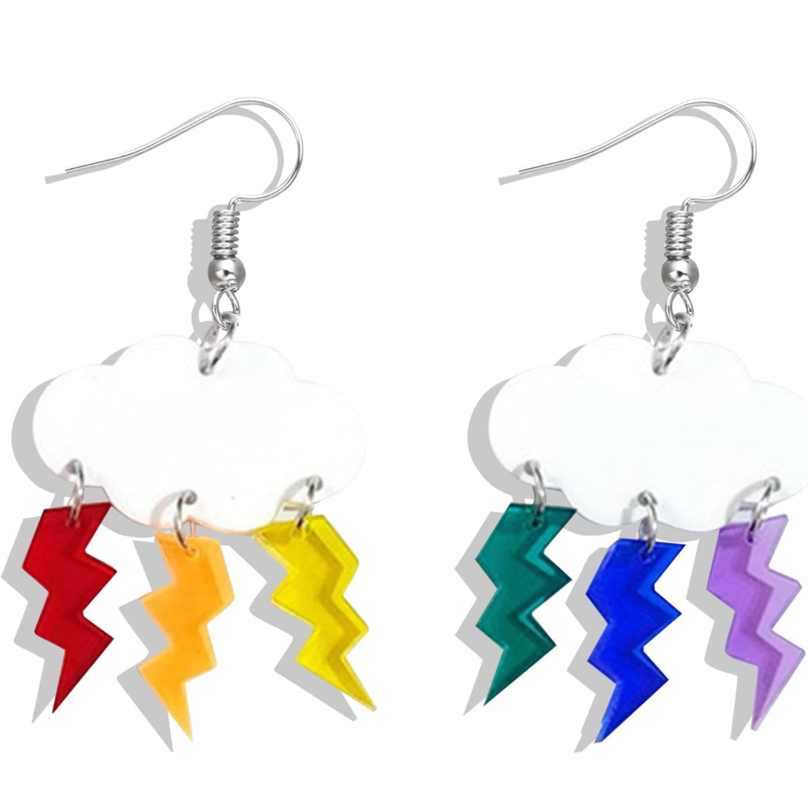 Cloud Rainbow Lightning Earrings