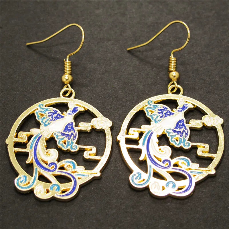 Blue Phoenix Earrings