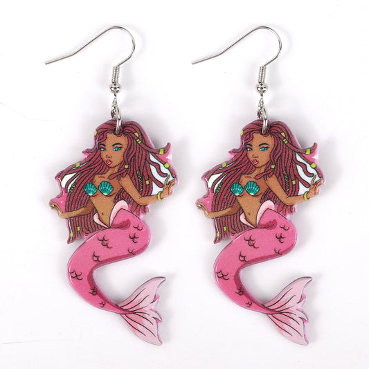 African American Mermaid Earrings