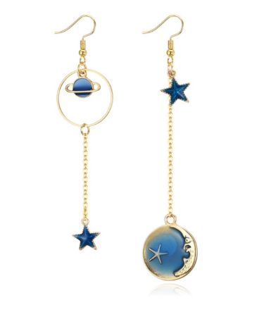 Moon and Space Earrings