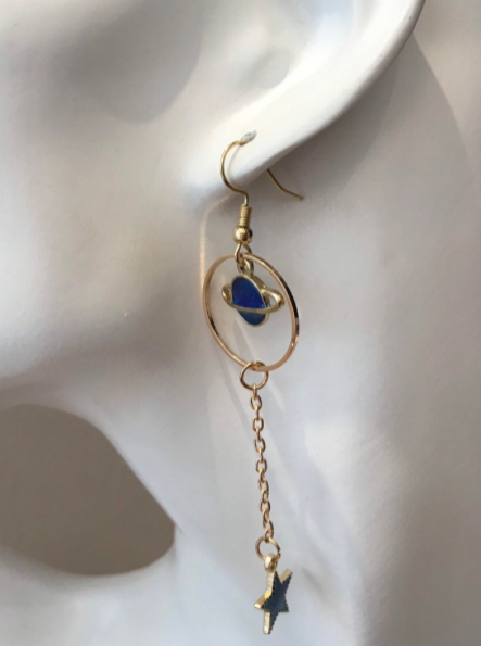 Moon and Space Earrings