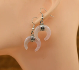 Crescent Moon Crystal Earrings