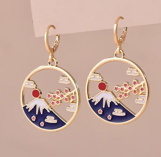 Japanese Mountain Earrings