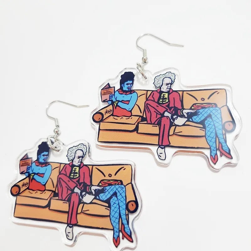 Inspired Beetlejuice Couch Scene Earrings