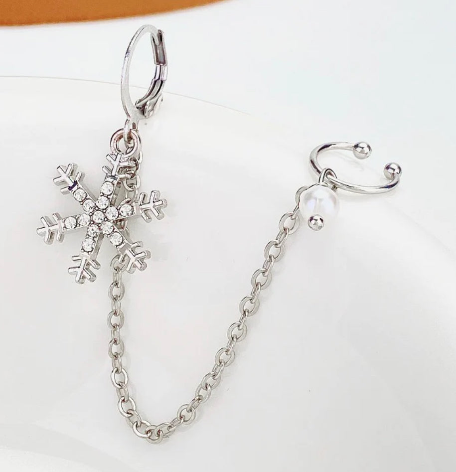 Snowflake with Clip Earrings