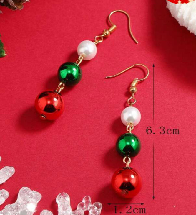 Christmas Ball Colors Dangle Earrings