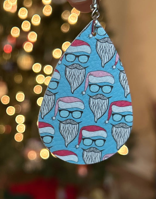 Hipster Santa Earrings