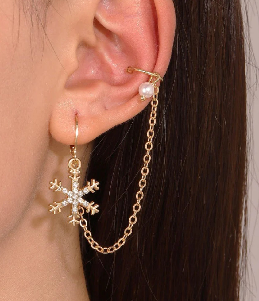 Snowflake with Clip Earrings