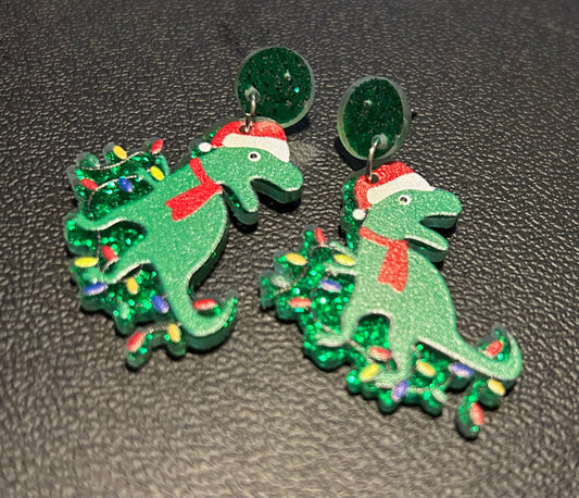 Dinousars Holiday Earrings