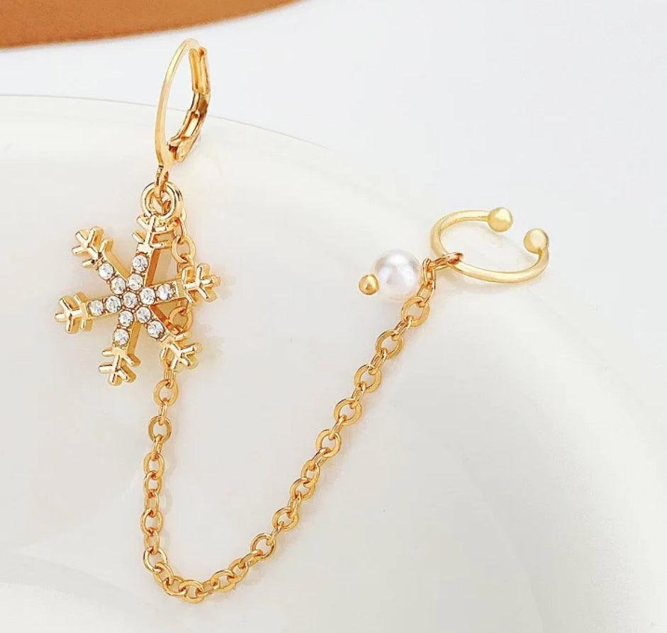 Snowflake with Clip Earrings