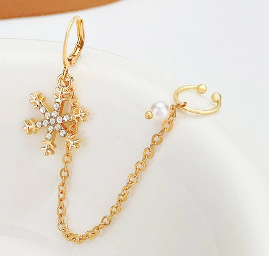 Snowflake with Clip Earrings