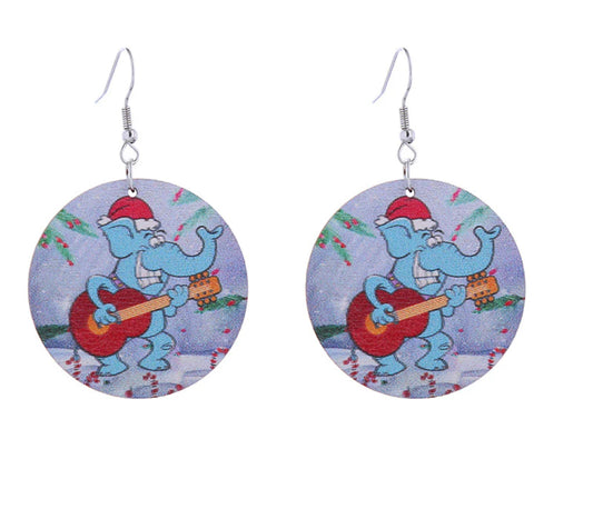 Elephant Christmas Earrings