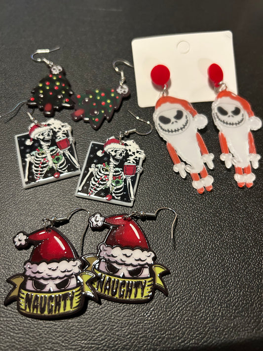 Horror Christmas Earrings