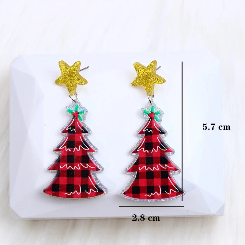 Acrylic Christmas Tree Earrings