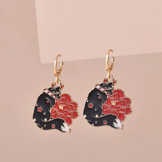 Fox with Red Earrings