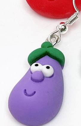 Smiling Eggplant Earrings