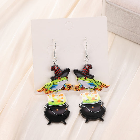 Halloween Frog and Cauldron