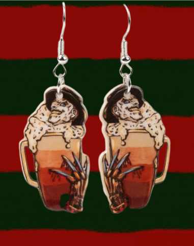 Freddy Krueger inspired Coffee Earrings