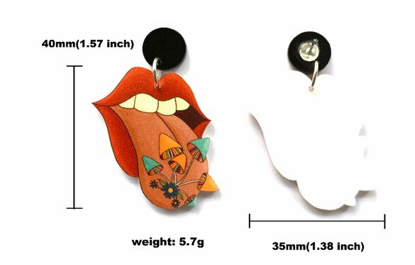 Vintage Mushrooms on Tongue Earrings