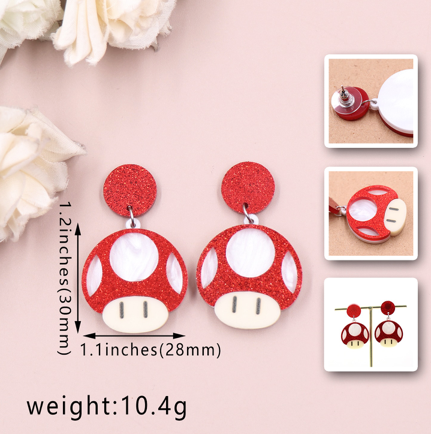 Mario Inspired Mushroom Earrings