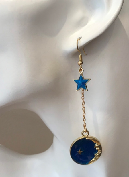 Moon and Space Earrings