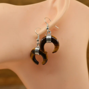 Crescent Moon Crystal Earrings