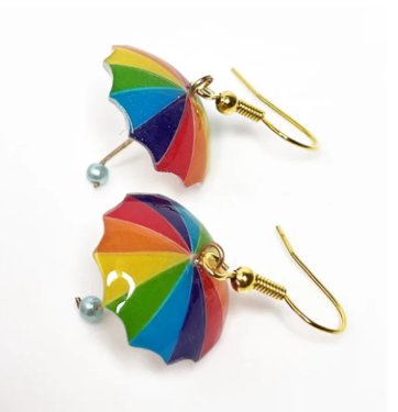 Rainbow Umbrella Earrings