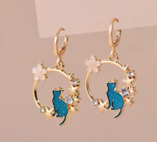 Kitten Flower Earrings