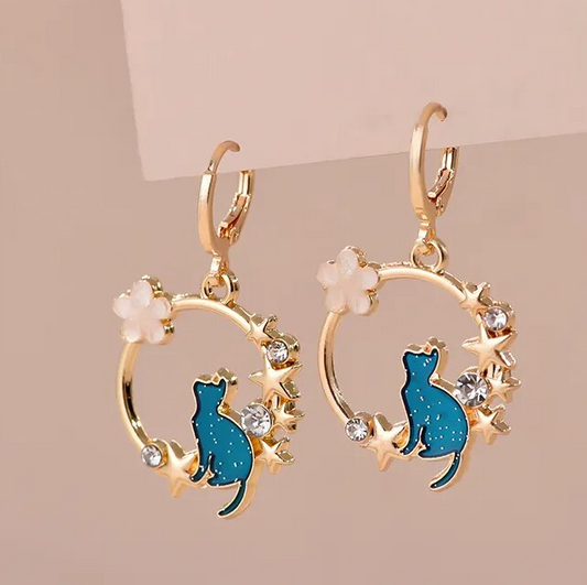 Kitten Flower Earrings