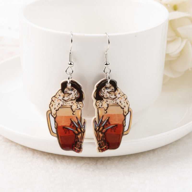 Freddy Krueger inspired Coffee Earrings